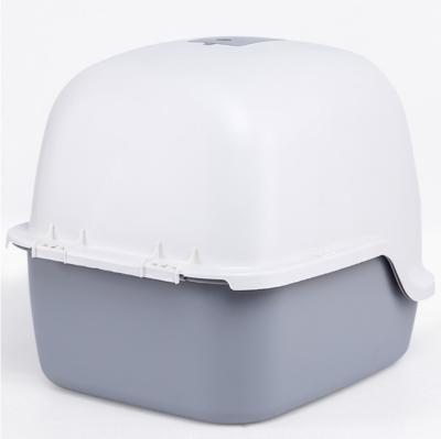 China Viable Hot Selling Cat Litter Box Full Closed Cat Toilet Box Large Cat Toilet for sale