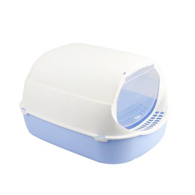 China Hot Selling Cat Litter Box Dismountable Closed Viable Semi Closed Cat Toilet Cat Litter Box for sale