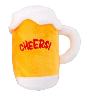 China Healthy Sustainable Squeaking Pet Plush Toys Champagne Beer Bottles Cup Resistant Chew Toy Pet Plush Toys for sale