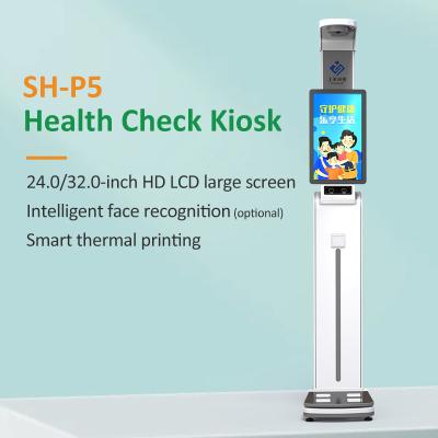 China Ultrasonic Bmi Lcd Advertising Screen Height Weight Measurement Digital Scale for sale