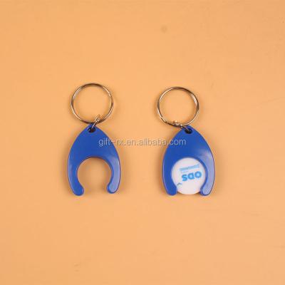 China Europe Custom Design Plastic Euro Key Chain Shopping Trolley With Brand for sale