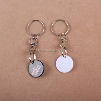 China Europe Best Price Good Quality Promotional Plastic Supermarket Coin Key Chain for sale