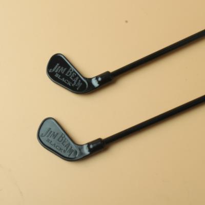 China Disposable Plastic Food Grade 12cm Golf Club Cocktail Stirrers for sale