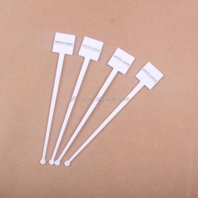 China Disposable Square Head Customized Logo Drink Printing Plastic Stirrer for sale