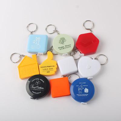 China Tape Measure With Key Chain Promotional Customized Mini Oval Tape Measure With Logo Key Chain for sale