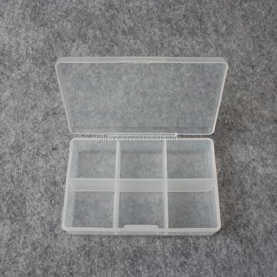 China Mini Storage Box With Buckle Aseptic Clear Divided Pill Transparent Plastic Box With 6 Dividers for sale