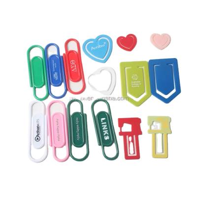 China Factory Wholesale New Style Plastic Heart Shaped Bookmark For Gifts Customize Paper Clips for sale