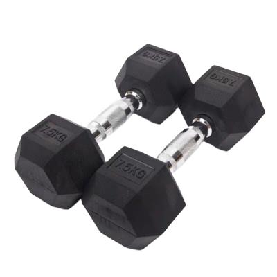 China Universal High Competitive Price Hex Dumbbell Kg Pound Rubber Hexagon Dumbbell For Gym And Fitness Sports for sale