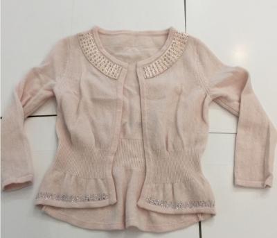 China Hot Fix Rhinestones Kids Knitted Sweater Cardigan Long Sleeve For Girls OEM for sale