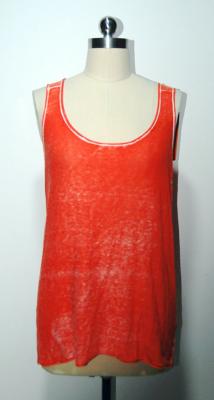 China Wide Round Neck Women Sleeveless Vest , Penetration Printing Lady Sweater Vest 14gg Knitted for sale