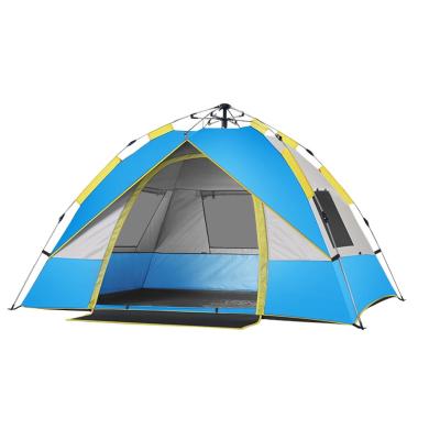 China Extended Type 4 Person Automatic Outdoor Waterproof Polyester Classic Type Pop Up Camping Family Tent for sale