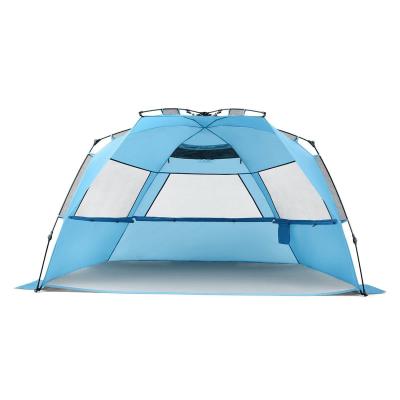 China New Blue Super Large Aperture Portable Beach Tent Sunscreen Extended Type Waterproof And Light Proof for sale