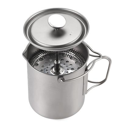 China PORTABLE outdoor pure titanium teapot hand brewed coffee pot with filter for sale for sale