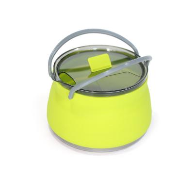 China PORTABLE multicolor optional silicone collapsible heated outdoor camping teapot directly for sale