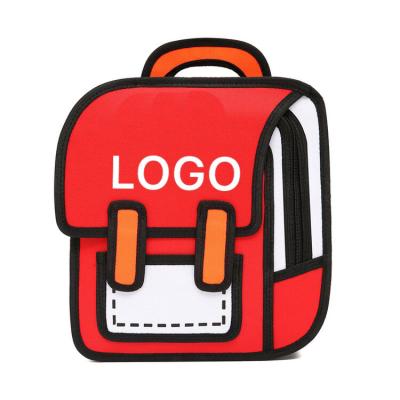 China Custom Logo Cute Print Fashion Book Primary School Backpack 3D Waterproof High Quality Cartoon Bag For Kids for sale