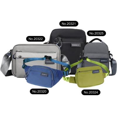 China Waterproof Water Proof Sports Travel Bag Waist Pack 210T PU2000 Polyester Fabrics Messenger Bags Crossbody Bags for sale