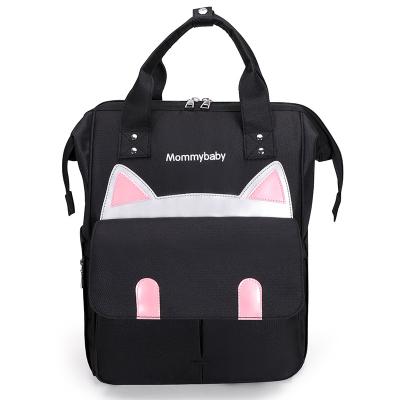 China Oxford Cat Travel Waterproof Backpack Mommy Baby Anti-theft Cute Designer Diaper Bag for sale