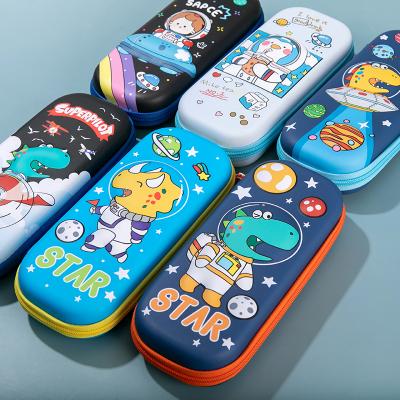 China Light Image Dustproof Shockproof Waterproof LOGO Fabric Packing Zipper Customized Kids EVA Pencil Pouch Bag Pencil Case Kids Pencil Case For Boy for sale