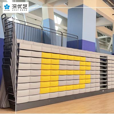 China Durable.movable.lowcost indoor telescopic bleacher system bench seating for basketball court grandstand for sale