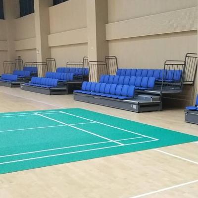 China HDPE (Chair) Steel +Q235 (Frame) 3-5 Tiers Indoor Stadium Used Retractable Boom Seats Telescopic Seating System With Backrest for sale