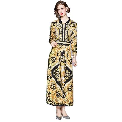 China Y442# Custom Anti-Static Anti-Static Women Clothing New Autumn Winter Printing Dress For Long Sleeve Female Outfits for sale