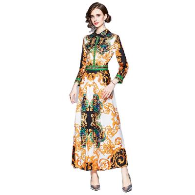 China Wholesale Y445# Anti-Static Anti-Static Dress Women's Long Sleeve Ladies Leisure Dresses Elegant Print Dress for sale