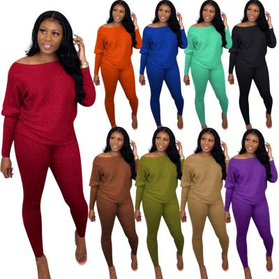 China S0013# Solid Color One Shoulder QUICK DRY QUICK DRY Tracksuit For Women Joggers Suits Set Home Casual Suits for sale