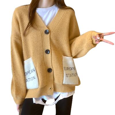 China Y109# Anti-wrinkle Anti-wrinkle women's coat autumn and winter thick cardigan loose Korean knitted knitting coat new for sale