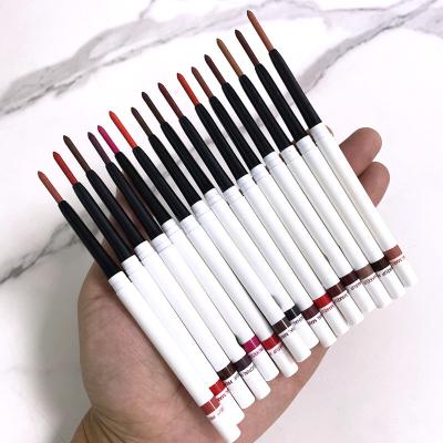 China Waterproof Twist Up Custom Your Own Logo Lip Liner Makeup Sharpening Wooden Type Lipliner Pencil for sale