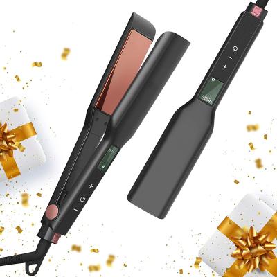 China Multifunctional Professional Permanent Nano Titanium Private Label Hair Straightener Curler Flat Iron Hair Irons Best Wide Flat Touch Screen Digital Hair Straightener for sale