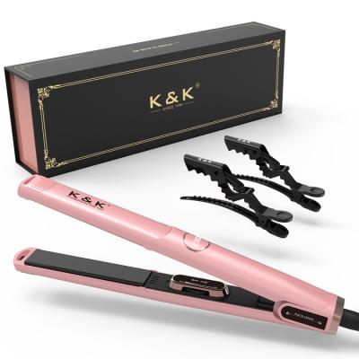 China Hair Styling Iron Salon Use Professional Flat Irons Hair Straightener Titanium Hair Straightening Flat Iron Pink for sale