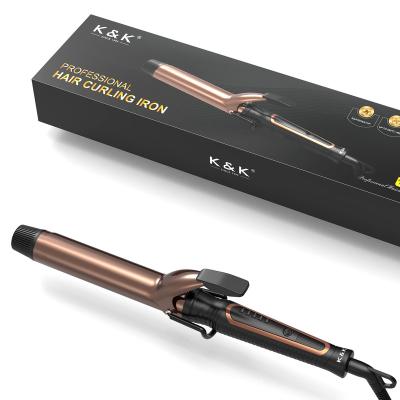 China Hair Curling Wand 360 Degree Rotating Wire Rotating Hair Curler LCD Display Electric Ceramic Hair Hesitate Private Label Curling Irons for sale