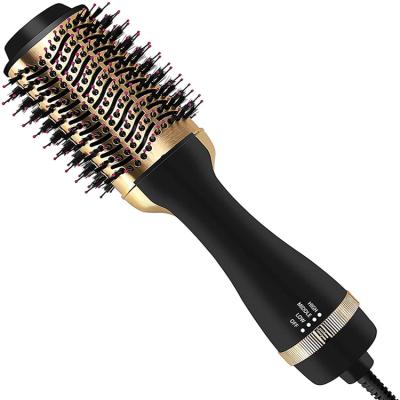 China Outdoor Professional Private Label Hair Hot Air Volumizer Brush 3 in 1 One Step Dryer Barrel Brush Electric Titanium Hair Straightener for sale