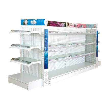 China RH-HSXH02 1200*1000*1500 double-sided double-sided supermarket cosmetic shelf, cosmetic display rack for sale