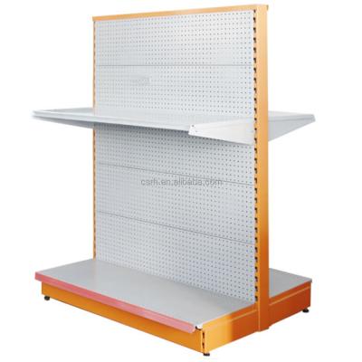 China Single Sided Single Sided Double Sides Supermarket Rack With Pegboard Back Panel for sale