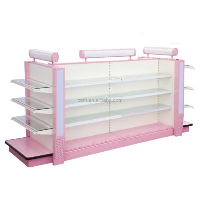 China RH-HSXH06 1000*1000*1500mm double-sided double-sided pink color wash and cosmetic shelf for sale