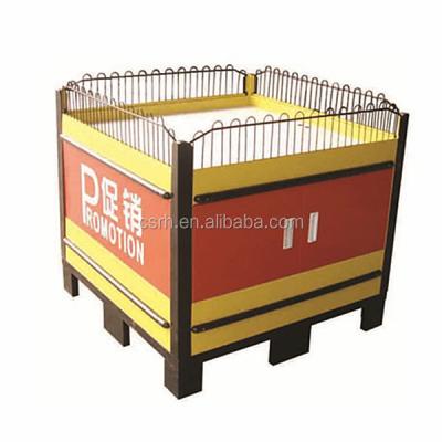 China steel & NEW RH-PT023 2021 Aluminum Composite Panel Sale Supermarket Promotion Table Display Stand Rack for sale