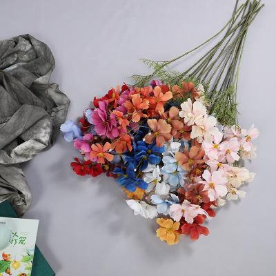 China Hand made artificial flower 2021 red most popular artificial flower for home red galsang flower backdrop with quality guarantee for sale