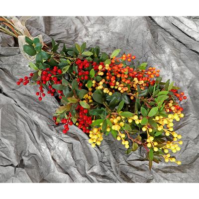 China Beautiful Colorful Artificial Green Plastic Olive Tree Branch For Home Office Store Decoration Plant Artificial Fruit for sale