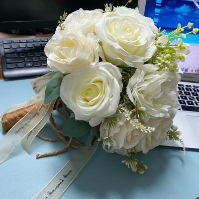 China DKB-168102 Wedding Bridal Bouquet Wholesale Artificial Flowers Roses Giant Crystal Flower Bouquet Beautiful For Wedding Decoration for sale