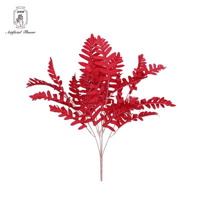 China Natural Hot Selling Style Natural Simple Decoration Flora Summer Touch High Quality Christmas Artificial Flower Preserved Flower Serrated Leaf for sale