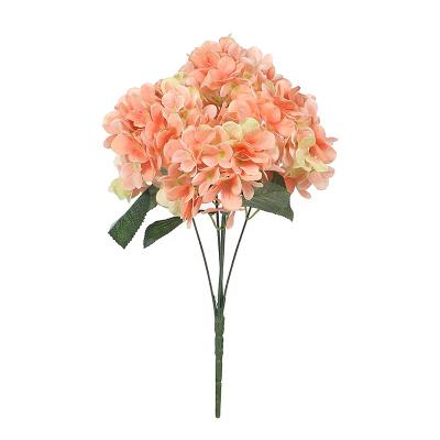 China 5 Main High Quality Artificial Flowers Hand Made One Stem Hydrangea For Festival Home Wedding Decoration for sale