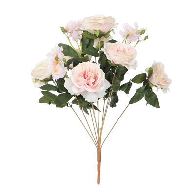 China Factory Supply Rose Latest Design 11 Natural Silk Rose Heads Group Artificial Touch DKB-2002 Roses for sale