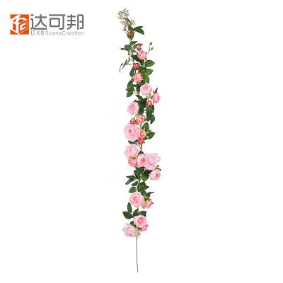 China Wedding Table Home Decoration Wholesale Artificial Rose Flower Hot Sale Delicate Rose Vine For Wedding Home Fence Decoration Garden Decoration for sale