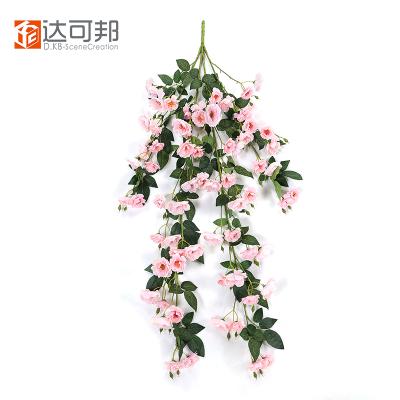 China Beautiful real looking decorative vine high quality colorful artificial rose vine for home wedding decoration for sale