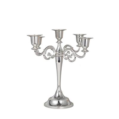 China Home Decoration 3 Arm Clear Crystal Candle Holder Tall Glass 3arm Candlestick For Wedding for sale