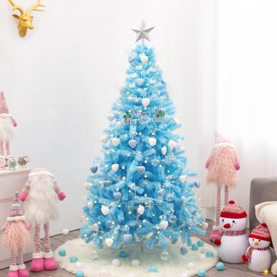 China Handcrafted Commercial Grade Blue Artificial Christmas Tree Professional Christmas Tree and Warm Blue Christmas Tree with Factory OEM Service for sale