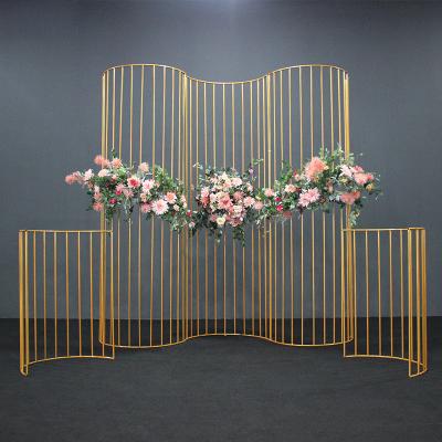 China New iron wedding props line semicircular screen wedding stage background window stage layout iron ornaments for sale