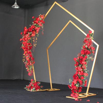 China New Permanent Iron Knot BOX WEDDING Stage Props Pentagonal Wedding Polygon Decoration Maker for sale