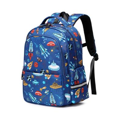 China Rocket Space Kids Primary School Waterproof Bag Boy Backpack for sale